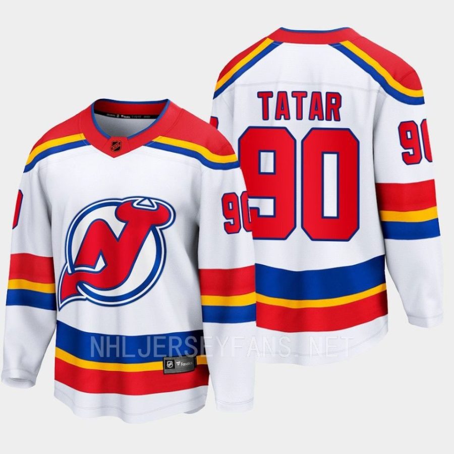 new jersey devils tomas tatar special edition 2.0 2022 breakaway retro jersey white