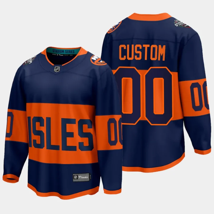 new york islanders custom 2024 nhl stadium series breakaway player jersey navy