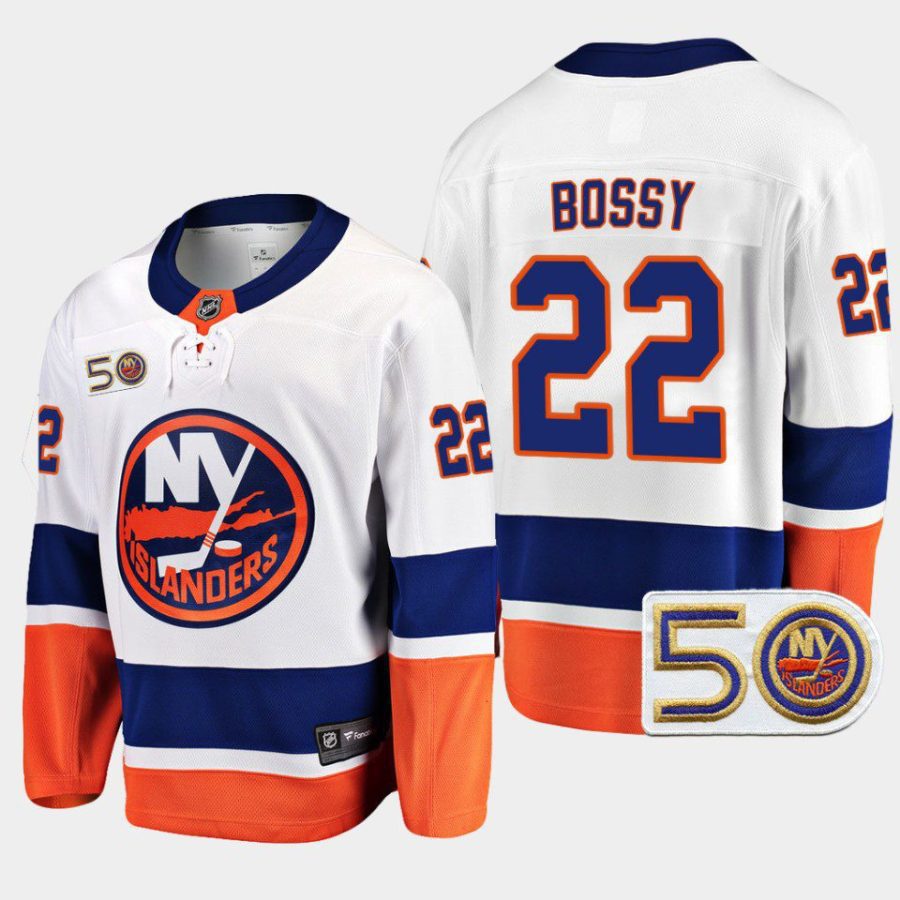 new york islanders mike bossy 50th anniversary 2022 23 away jersey white