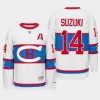 nick suzuki canadiens white winter classic 2016 throwback jersey