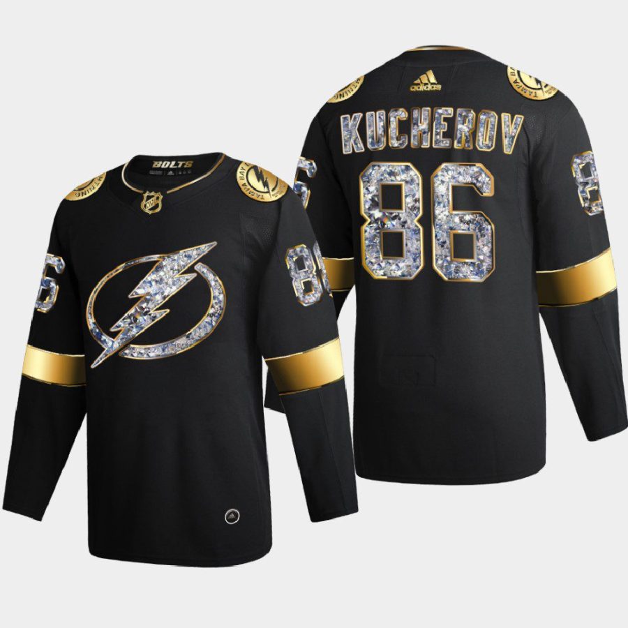 nikita kucherov lightning black 2022 stanley cup playoffs diamond edition authentic jersey