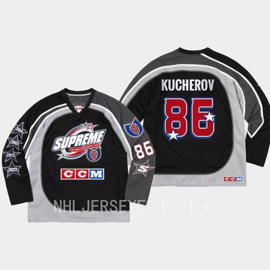 nikita kucherov lightning black 2023 all stars supreme ccm hockey jersey