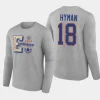 oilers zach hyman gray 2023 nhl heritage classic long sleeve wordmark t shirt