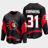 ottawa senators anton forsberg special edition 2.0 2022 breakaway player retro jersey black