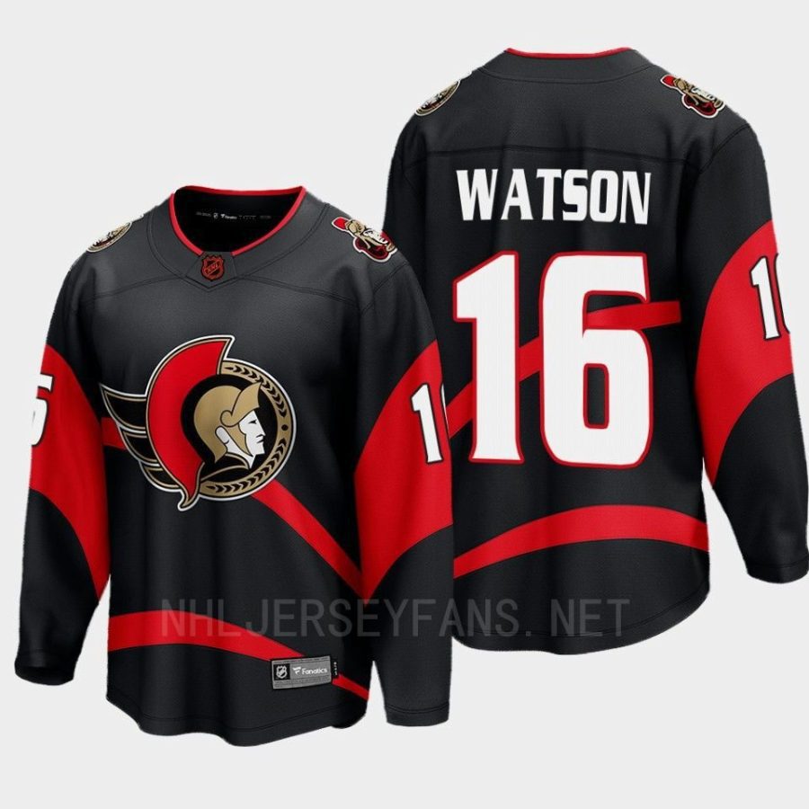 ottawa senators austin watson special edition 2.0 2022 breakaway player retro jersey black