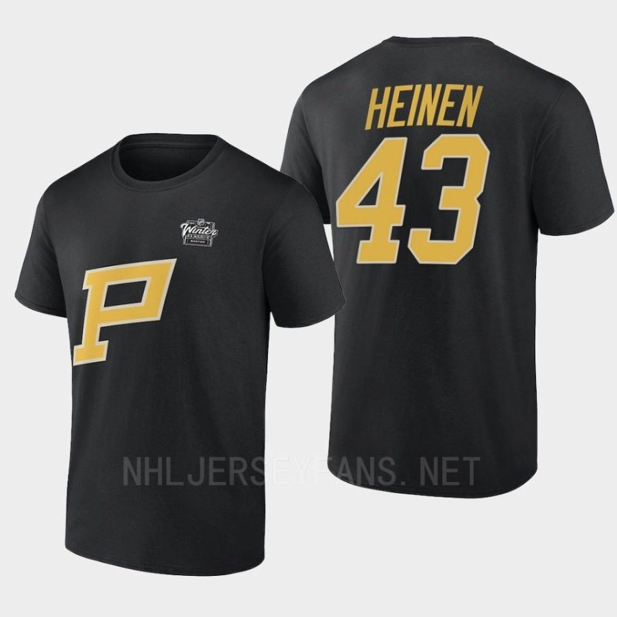 penguins danton heinen blackprimary logo 2023 nhl winter classic t shirt