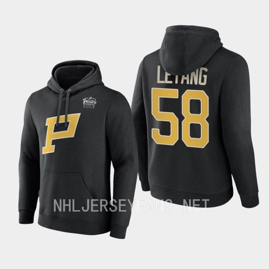 penguins kris letang black 2023 winter classic primary logo hoodie