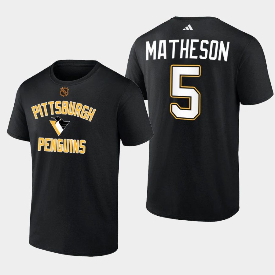 penguins mike matheson black wheelhouse reverse retro 2.0 t shirt