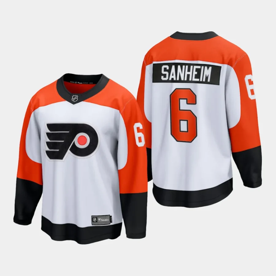 philadelphia flyers travis sanheim away 2023 24 premier breakaway player jersey white