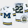 philippe lapointe michigan wolverines white 100th anniversary hockey jersey