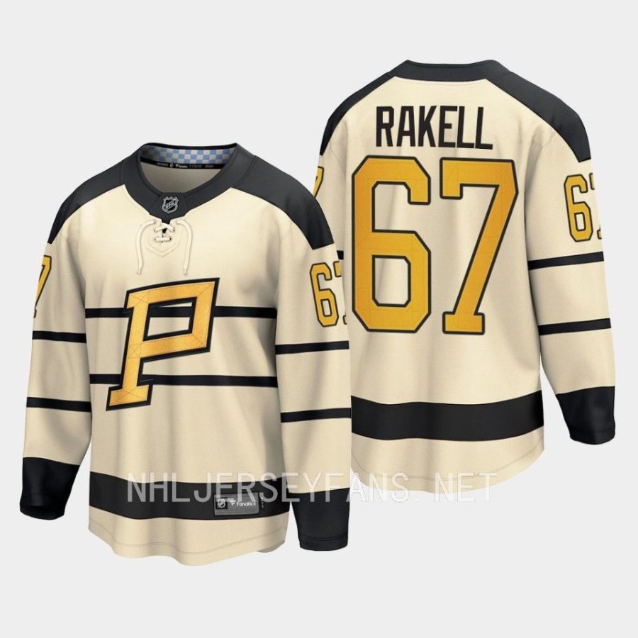 pittsburgh penguins rickard rakell 2023 winter classic player jersey cream