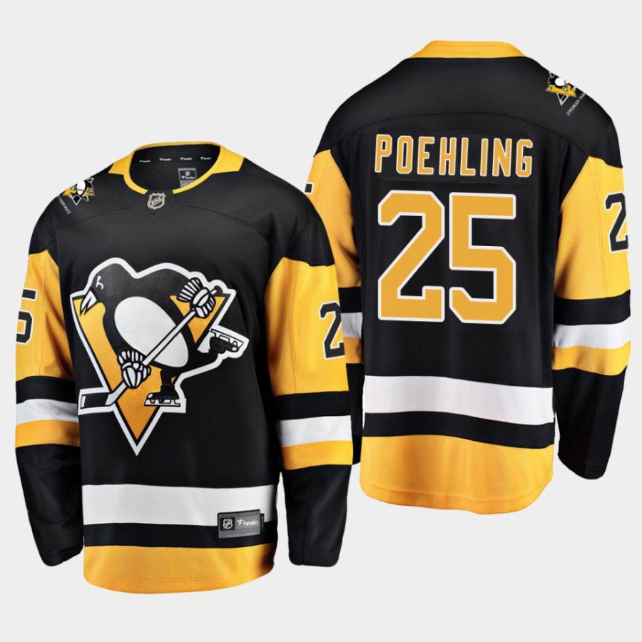 pittsburgh penguins ryan poehling home 2022 breakaway player jersey black