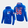 rangers erik gustafsson blue classic chenille full zip jacket hoodie