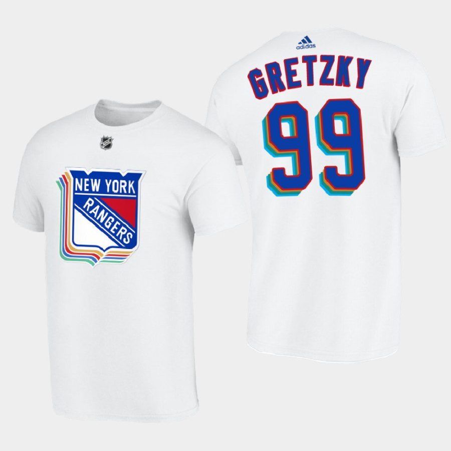 rangers wayne gretzky white lgbtq pride month tee