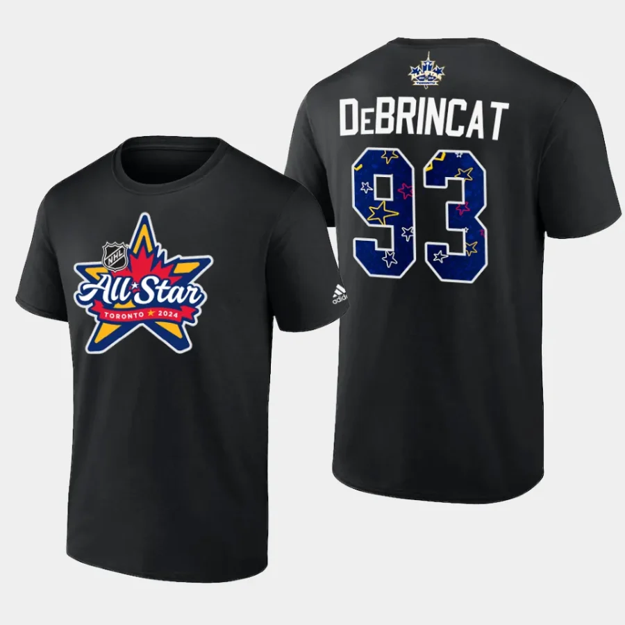 red wings alex debrincat black primary logo 2024 nhl all star t shirt