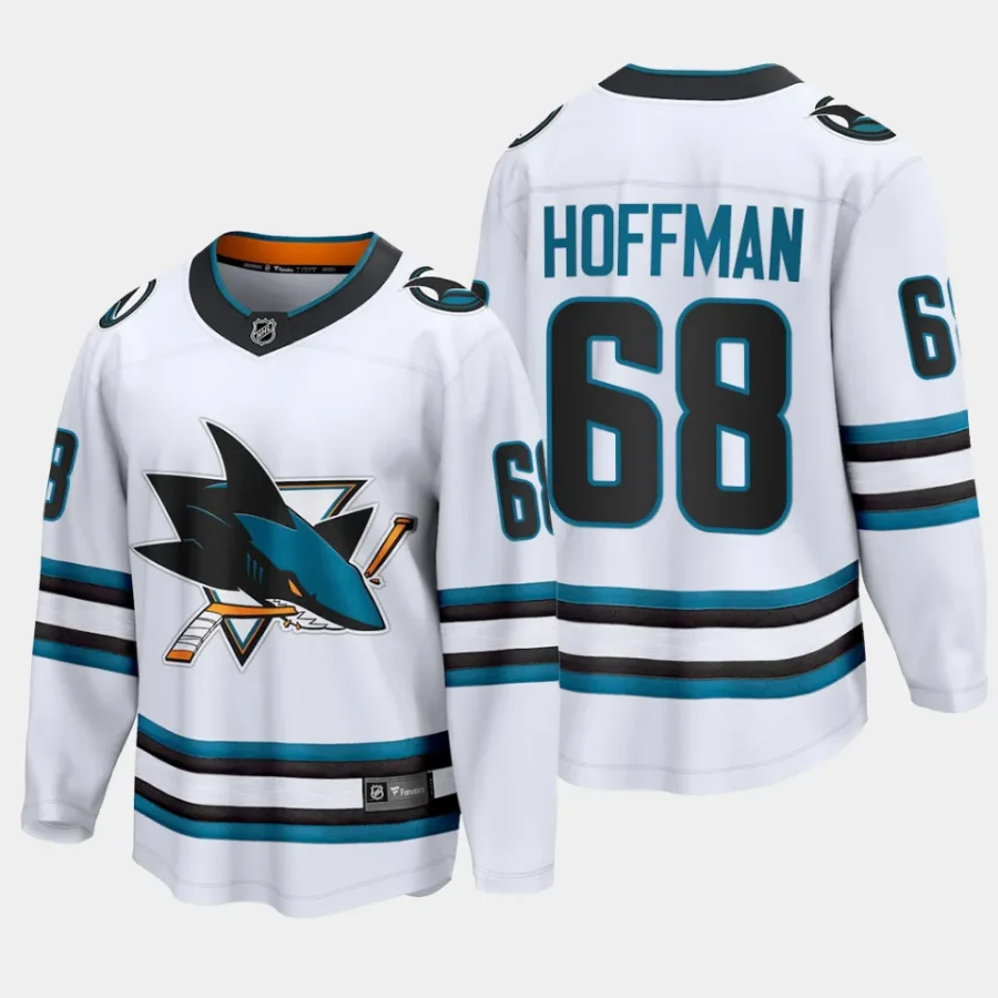 san jose sharks mike hoffman away premier player jersey white