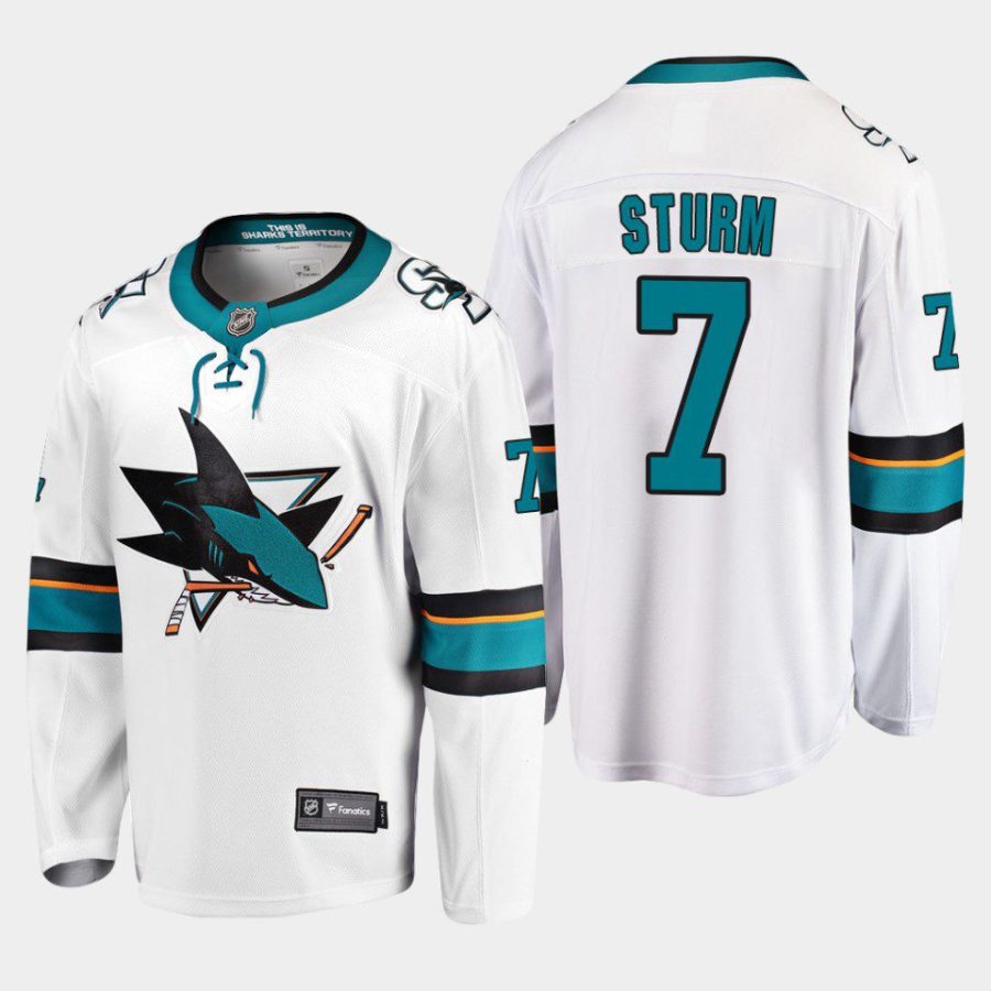 san jose sharks nico sturm away 2022 breakaway player jersey white