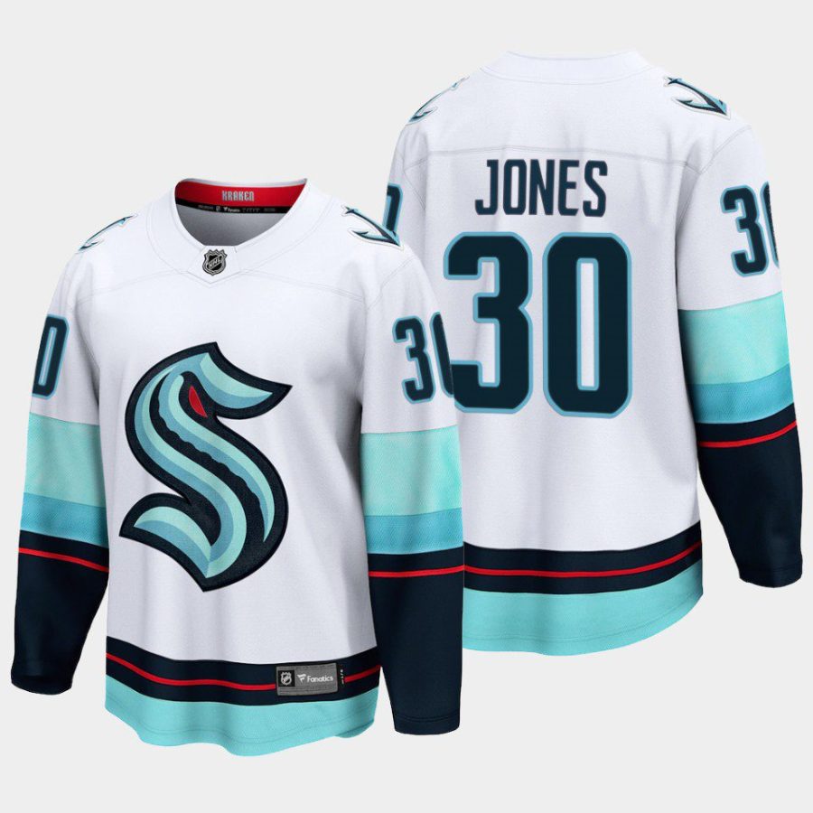 seattle kraken martin jones away 2022 breakaway player jersey white