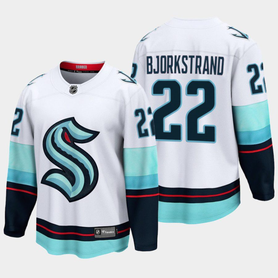 seattle kraken oliver bjorkstrand away breakaway player jersey white