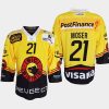 simon moser sc bern yellow 2022ice hockey shirt jersey