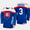 slovakia hockey adam janosik 2023 iihf world championship away jersey blue