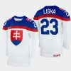 slovakia hockey adam liska 2022 iihf world championship home jersey white