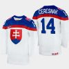 slovakia hockey peter ceresnak 2022 iihf world championship home jersey white