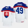 slovakia hockey samuel takac 2022 iihf world championship home jersey white