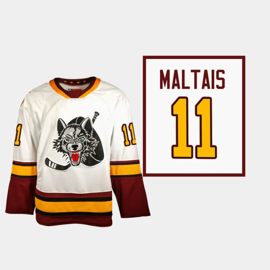 steve maltais chicago wolves white 2023 24ahl authentic quicklite 30th season jersey