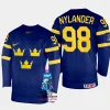 sweden hockey alexander nylander 2023 iihf world championship men away jersey navy