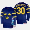 sweden hockey jesper wallstedt 2023 iihf world championship men away jersey navy