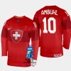 switzerland hockey andres ambuhl 2023 iihf world championship men away jersey red