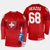 switzerland hockey fabrice herzog 2023 iihf world championship men away jersey red