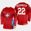 switzerland hockey nino niederreiter 2023 iihf world championship men away jersey red