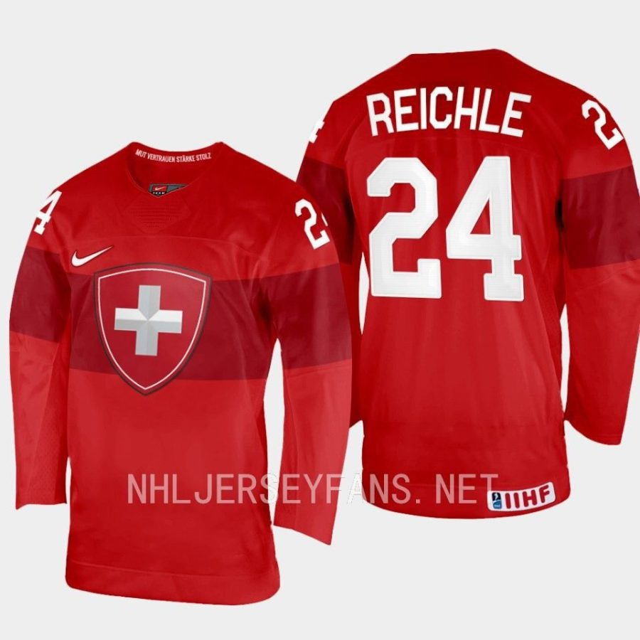 switzerland liekit reichle 2023 iihf world junior championship jersey red