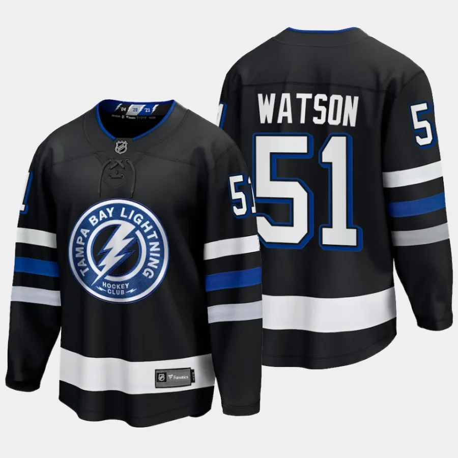 tampa bay lightning austin watson alternate 2023 24 premier breakaway jersey black