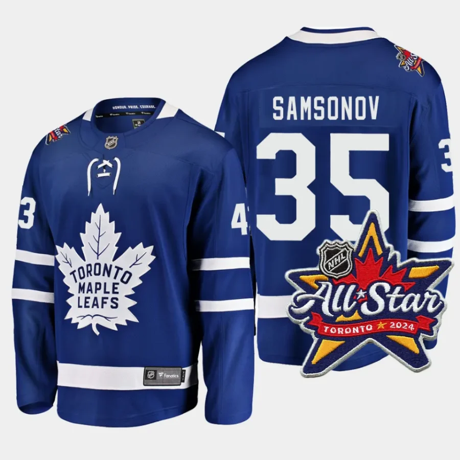 toronto maple leafs ilya samsonov 2024 nhl all star patch home breakaway player jersey royal