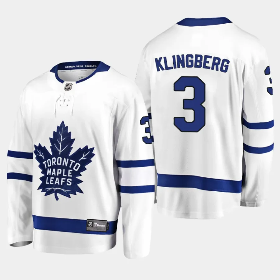 toronto maple leafs john klingberg away breakaway player jersey white