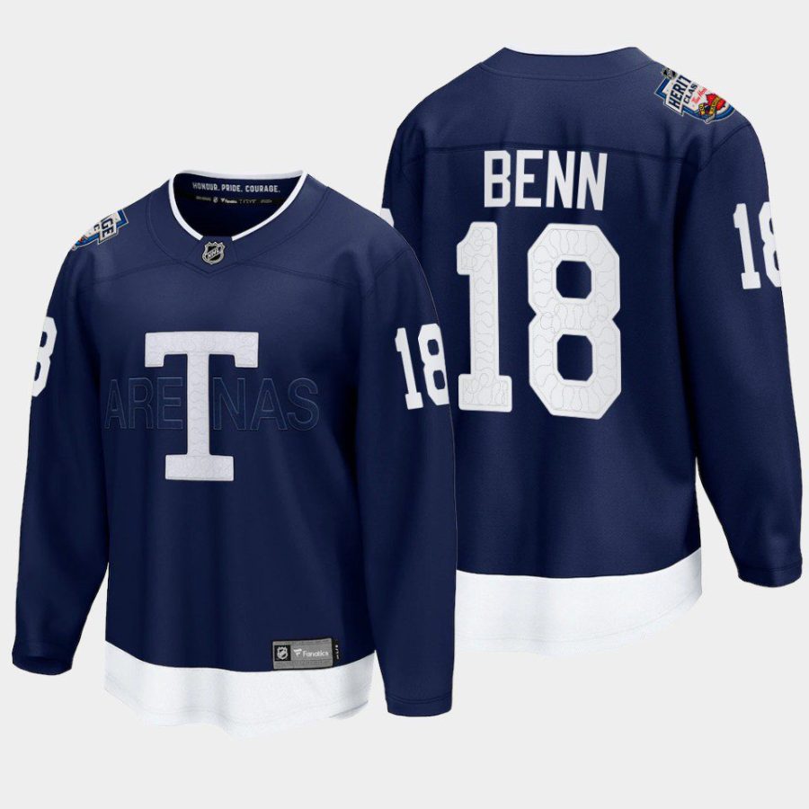 toronto maple leafs jordie benn 2022 heritage classic breakaway player jersey navy