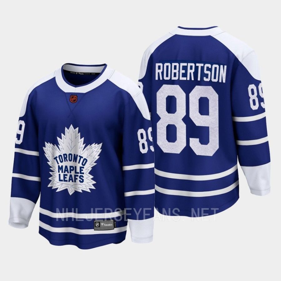 toronto maple leafs nick robertson special edition 2.0 2022 breakaway retro jersey blue