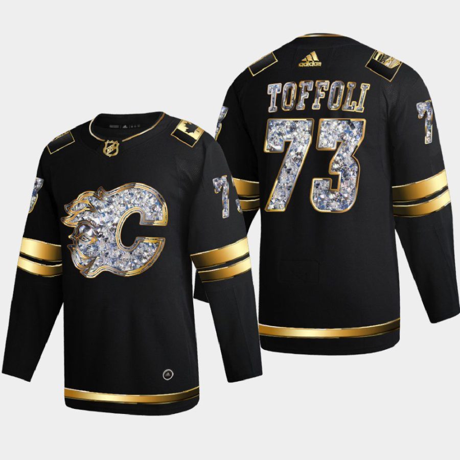 tyler toffoli flames black 2022 stanley cup playoffs diamond edition authentic jersey