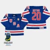 usa hockey lane hutson 2024 iihf world junior champions men jersey blue