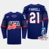 usa hockey sean farrell 2023 iihf world championship men away jersey blue