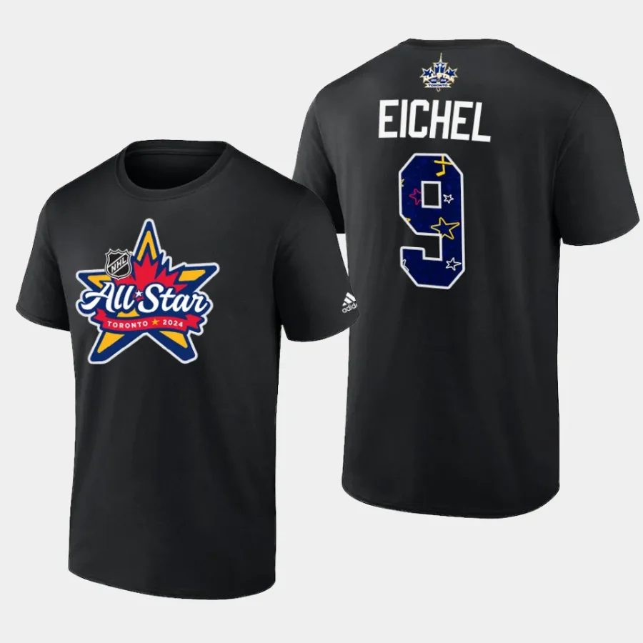 vgk jack eichel black primary logo 2024 nhl all star t shirt