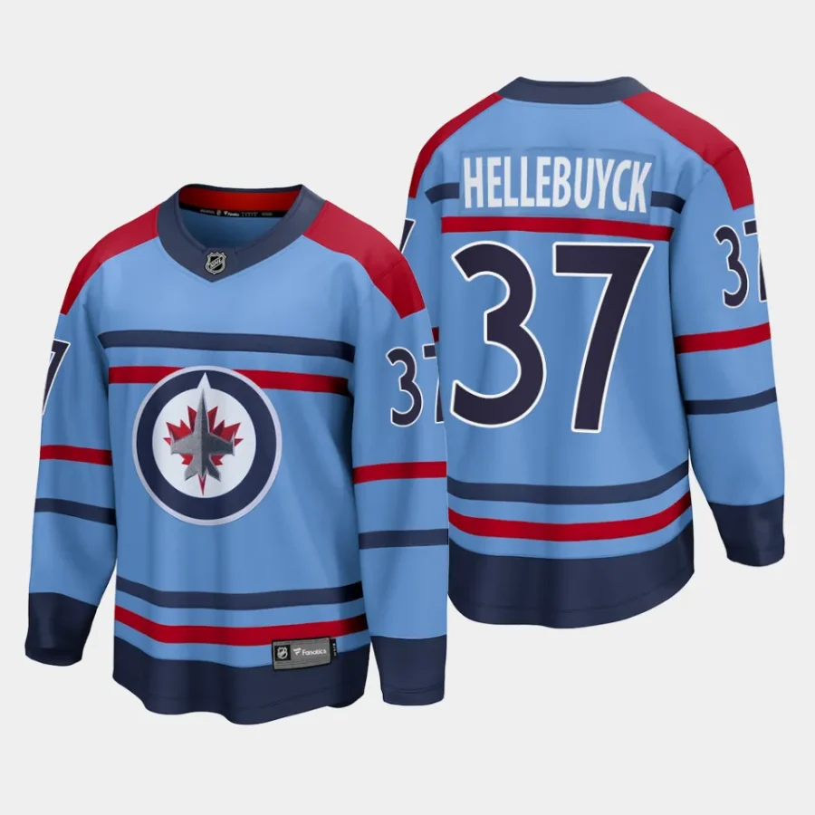 winnipeg jets connor hellebuyck rcaf centennial 2023 24 premier breakaway player jersey light blue