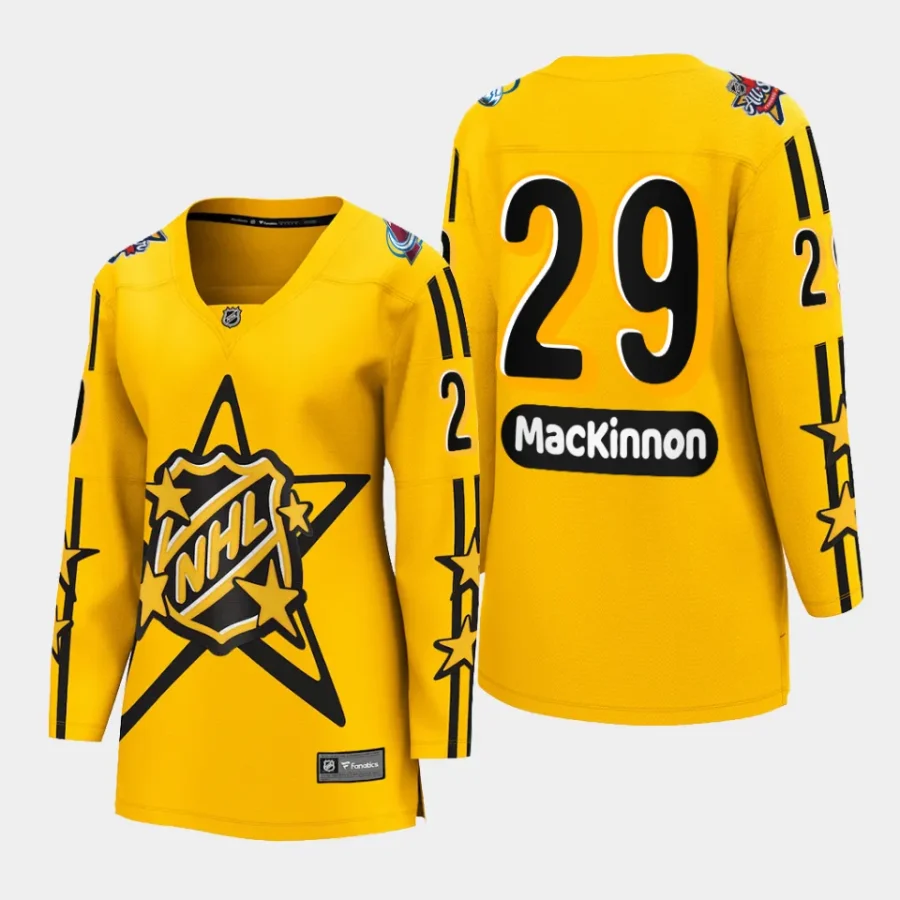 women avalanche nathan mackinnon yellow 2024 nhl all star game breakaway jersey