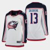 women blue jackets johnny gaudreau white 2022 away breakaway player jersey