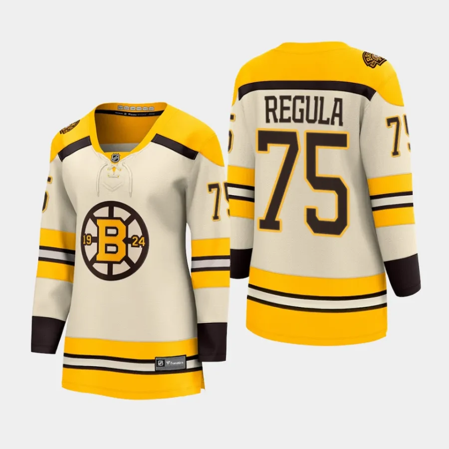 women bruins alec regula cream 2023 24 100th anniversary premier breakaway player jersey