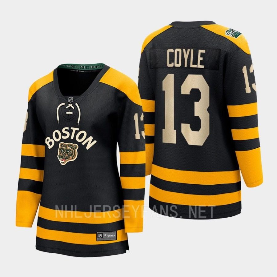 women bruins charlie coyle black 2023 winter classic breakaway jersey