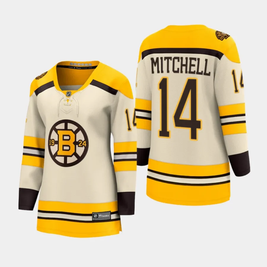 women bruins ian mitchell cream 2023 24 100th anniversary premier breakaway player jersey